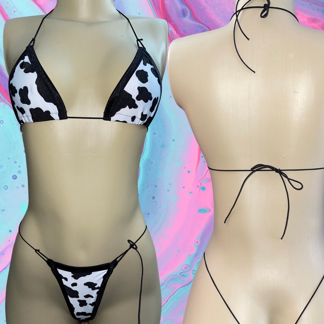 Cow print sale micro bikini