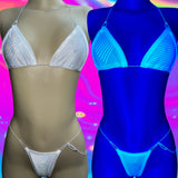 BLACKLIGHT/ UV GLOW Micro Bikinis - White Trim