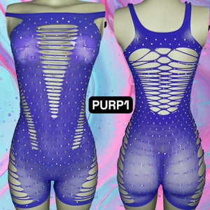 ‼️DISCOUNTED‼️ Full Crystal Rompers with Scrunch