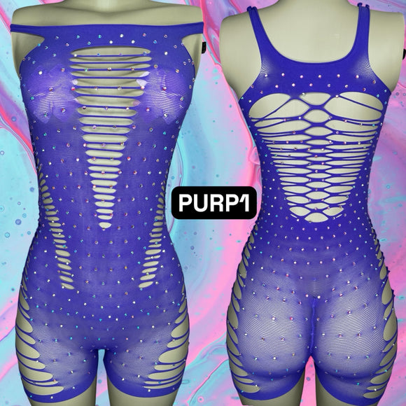 ‼️DISCOUNTED‼️ Full Crystal Rompers with Scrunch