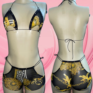 BELLA Short Sets Exotic Dancewear Outfit & Rave Outfit - SHEER